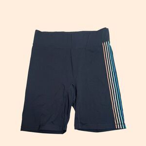 All Access Black Biker Shorts Stripe